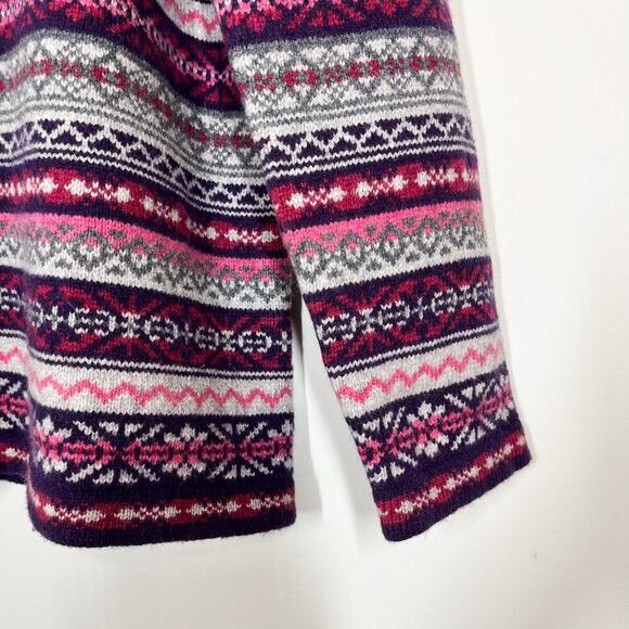 Appleseed’s Wool Blend Fair Isle Nordic Multicolor Knit Cardigan Sweater Sz L - Picture 5 of 10